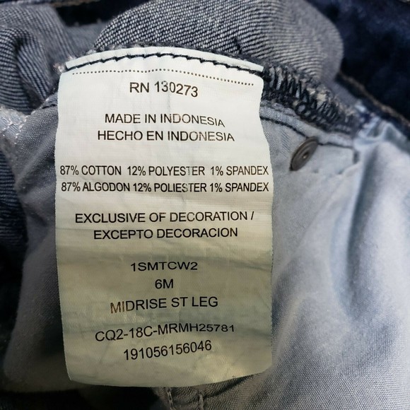 Riders by Lee Womens Jeans Size 6 Medium Midrise Straight Leg Dark Blue 30x27 - Picture 5 of 6